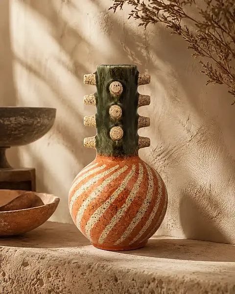 Vitale Seramik Küçük Antik Vazo 18*18*31 cm (AK.KD0007) - 1