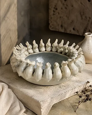 Vitale Seramik Tavşanlı Meyvelik (AK.KD0009) - 1