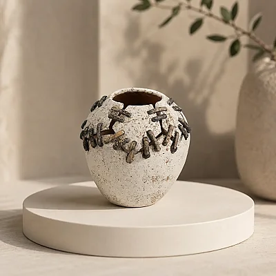 Vitale Seramik Yamalı Küp 24.3*24.3*26 cm(AK.LB0097) - 1