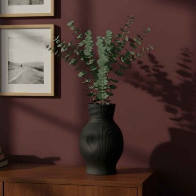 Vitale Siyah Darbeli Vazo Kısa 15*15*23 Cm (AK.JM00011) - Vitale