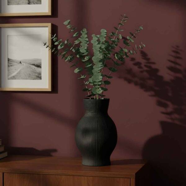 Vitale Siyah Darbeli Vazo Kısa 15*15*23 Cm (AK.JM00011) - 1