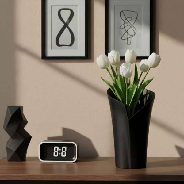 Vitale Siyah Lale Vazo 18*18*6 cm (AK.JM00018) - 1