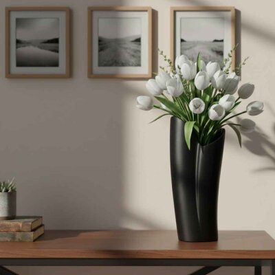 Vitale Siyah Vazo 11*18*39 cm (AK.JM00013) - Vitale