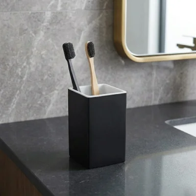 Vitale Tezgah Üstü Kare Diş Fırçalık Mat Siyah (KBW-637MB) - 1