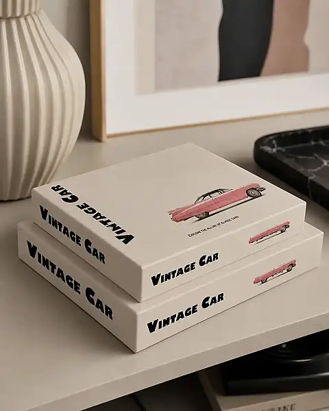 Vitale Vintage Car Kitap Kutu 33*22*7 cm (AK.JI0072) - 1