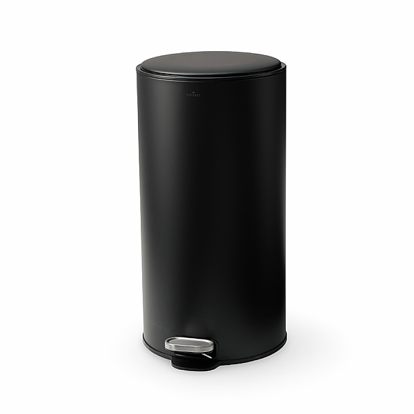 Vivarel Round Mat Siyah Çöp Kovası 30 L (VA 9207) - 1