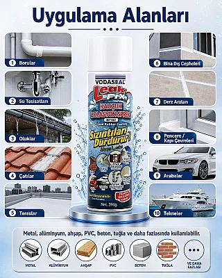 Vodaseal Leak Fix Kauçuk İzolasyon Spreyi Siyah 396gr (78 0081) - Vodaseal (1)