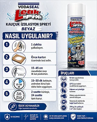 Vodaseal Leak Fix Kauçuk İzolasyon Spreyi Siyah 396gr (78 0081) - 3