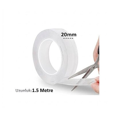 Vodaseal Çift Taraflı Montaj Bandı Şeffaf 20mm 1,5 Metre (78 0994) - Vodaseal (1)
