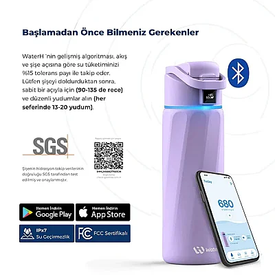 WaterH Akıllı Termos Mor 710 Ml (WTH710-MOR) - 9