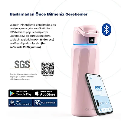 WaterH Akıllı Termos Pembe 710 Ml (WTH710-PEMBE) - 5
