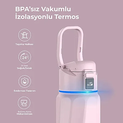 WaterH Akıllı Termos Pembe 710 Ml (WTH710-PEMBE) - 4