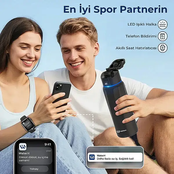 WaterH Akıllı Termos Siyah 710 Ml (WTH710-SİYAH) - 7