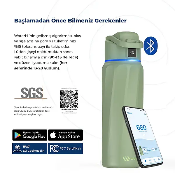WaterH Akıllı Termos Yeşil 946 Ml (WTH946-YEŞİL) - 3