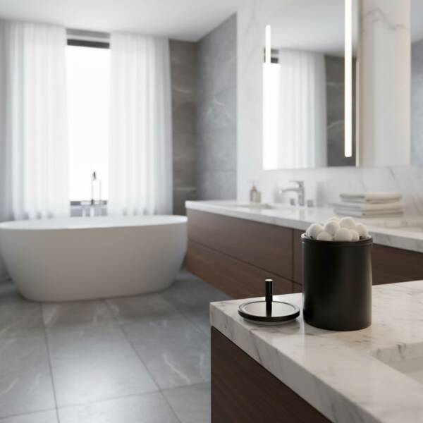 Windisch Barcelona Tezgah Üstü Pamukluk Mat Siyah (A.1WC.88138/N) - 3