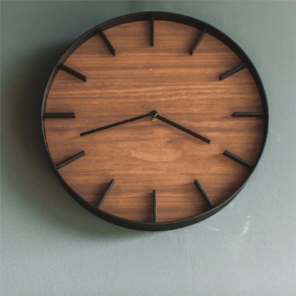 Yamazaki Ahşap/Siyah Duvar Saati Çap: 26,5 cm (YM 4108) - 3
