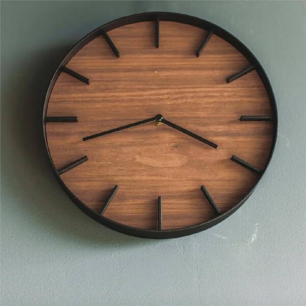 Yamazaki Ahşap/Siyah Duvar Saati Çap: 26,5 cm (YM 4108) - 4
