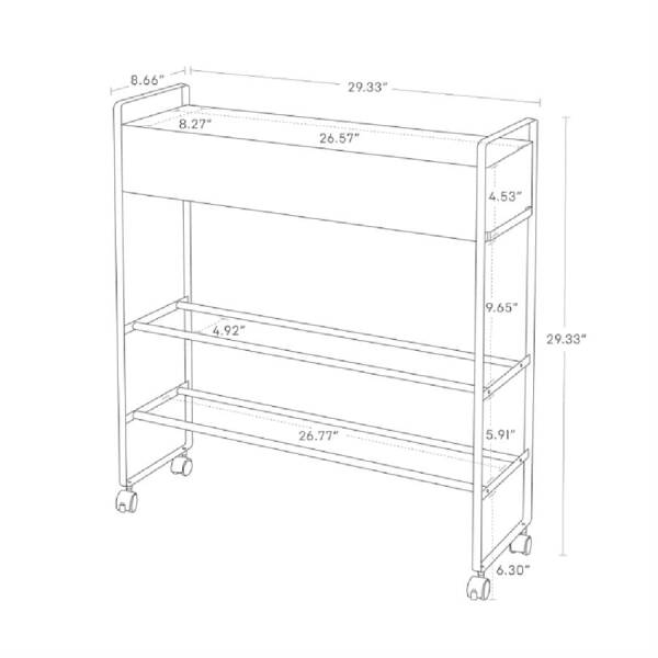 Yamazaki Tower Sepetli Depolama Arabası Siyah (YM 5279) - 5