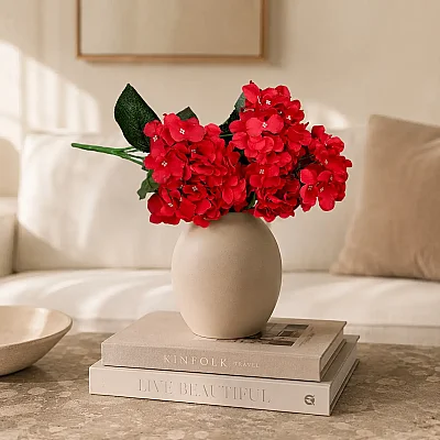Yapay Menekşe Çiçeği Kırmızı 47CM (AK.BG0121-K) - 3