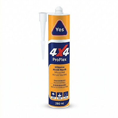 Yes 4*4 Proflex Akrilik Mastik 280ML Beyaz (TUT805) - YES