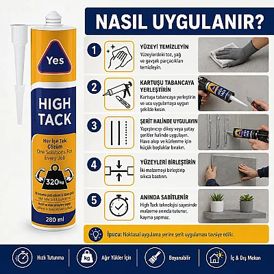 Yes Hıghtack Yapıştırıcı 280ML Beyaz (TUT804) - YES (1)