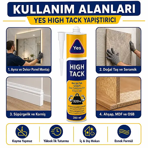 Yes Hıghtack Yapıştırıcı 280ML Beyaz (TUT804) - 5