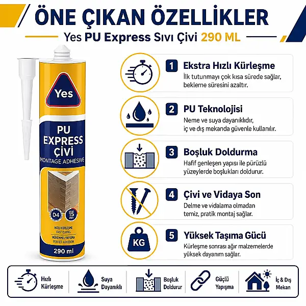 Yes Pu Express Sıvı Çivi 290 ML (TUT803) - 3