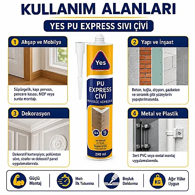 Yes Pu Express Sıvı Çivi 290 ML (TUT803) - 4