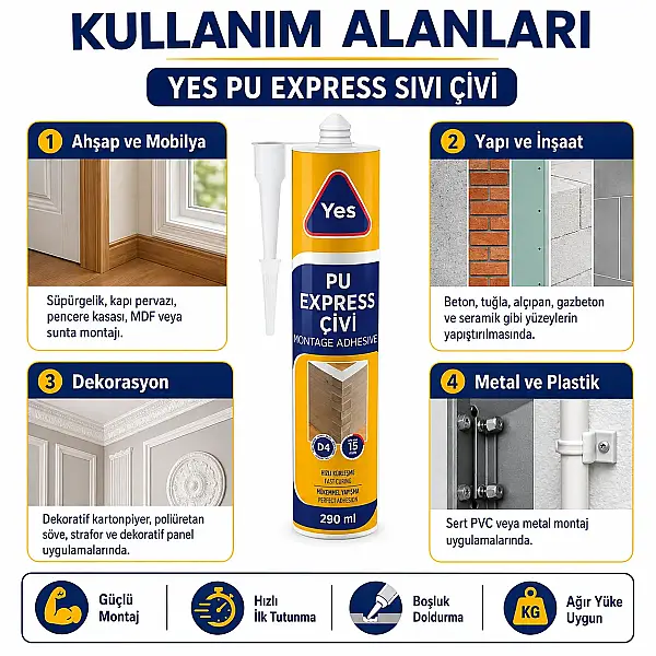 Yes Pu Express Sıvı Çivi 290 ML (TUT803) - 4