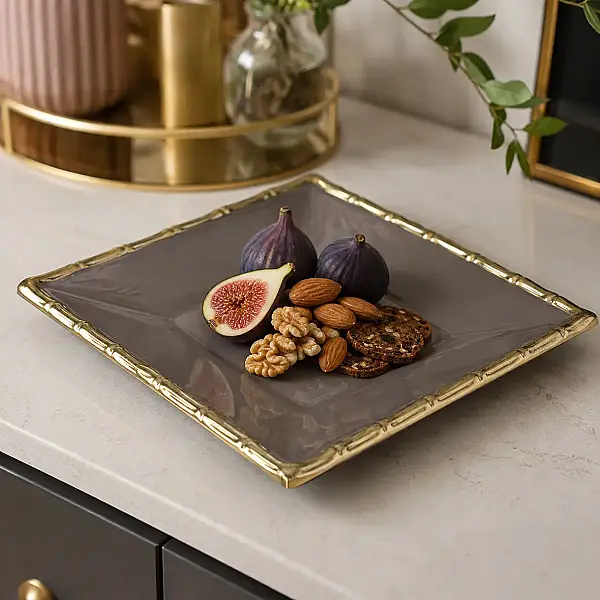 Yeşil Servis Tabağı 25*25*2 cm (AK.IV0217) - 5