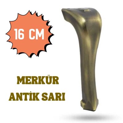 Yılmaz Merkür 16 cm Ayak Antik Sarı Metal Mobilya Ayağı (Y-843-16-94) - Yılmaz