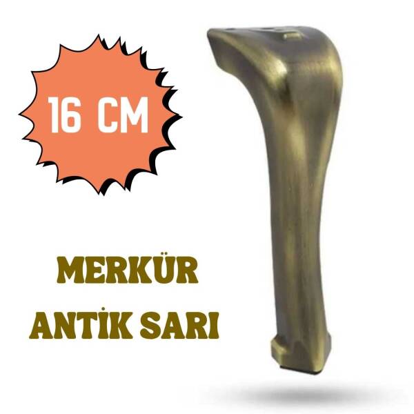 Yılmaz Merkür 16 cm Ayak Antik Sarı Metal Mobilya Ayağı (Y-843-16-94) - 1