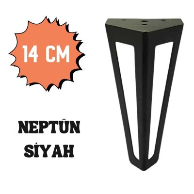 Yılmaz Neptün Ayak 14 cm Siyah Renk Metal Mobilya Ayağı (Y-836-14-02) - Yılmaz