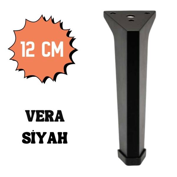 Yılmaz Vera Ayak 12cm Siyah Renk Metal Mobilya Ayağı (Y-1518-12-02) - 1
