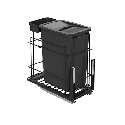 Starax Zemin Bağlantılı Gizli Raylı Çöp Kovası 35+1 Lt. - Antrasit - Starax