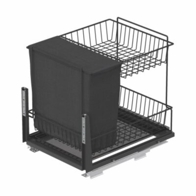 Starax 45cm Zemin Bağlantılı Gizli Raylı Tezgah Altı Ekmeklik Ünitesi Antrasit Renk (S-2133-A) - 2