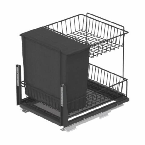 Starax 45cm Zemin Bağlantılı Gizli Raylı Tezgah Altı Ekmeklik Ünitesi Antrasit Renk (S-2133-A) - 2