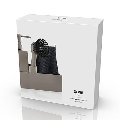 Zone Denmark Bulaşık Yıkama Seti 4 Parça Taupe Kum Kahve (ZD 28078) - 4