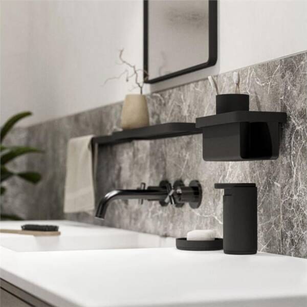 Zone Denmark Rim Dikdörtgen Duş Rafı Siyah 22x11x9 cm (ZD 14636) - 1