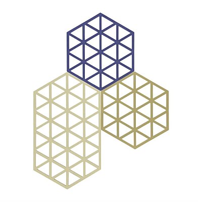 Zone Denmark Triangles Tencere Altlığı 3Lü Çok Renkli 16x14x0.9 cm (ZD 32706) - Zone Denmark