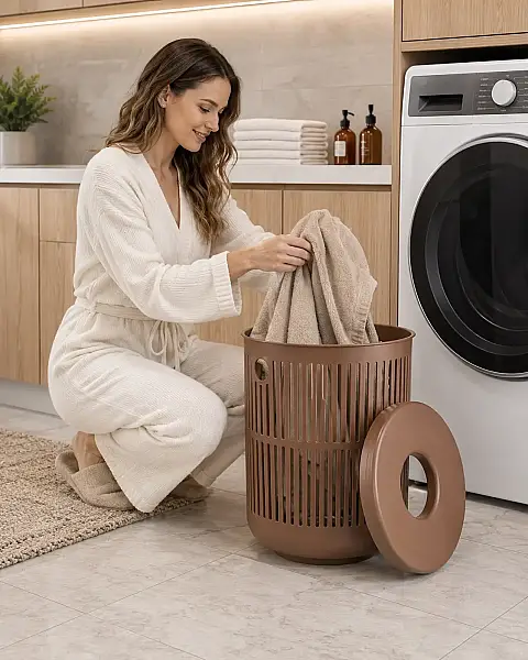 Zone Denmark Ume Çamaşır Sepeti 60 Lt Terracotta Renk (ZD 31549) - 1