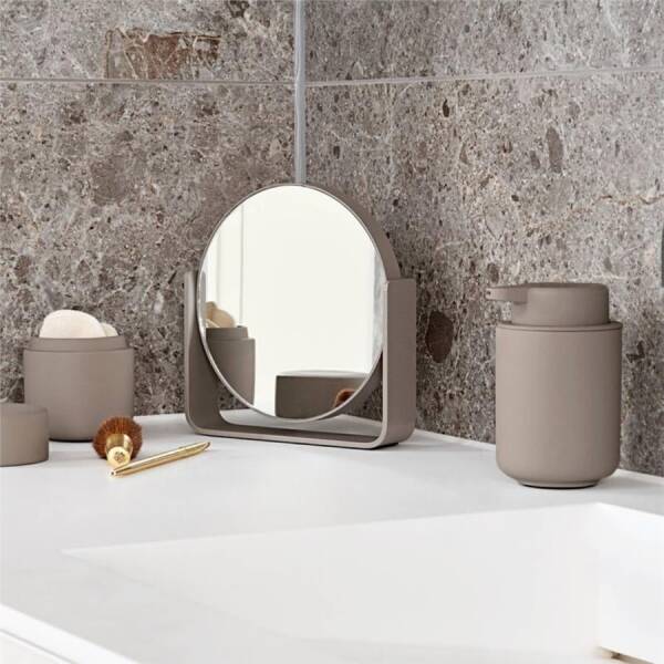 Zone Denmark Ume Masa/Makyaj Aynası Normal & 5X Zoom Kahverengi (ZD 28228) - 1